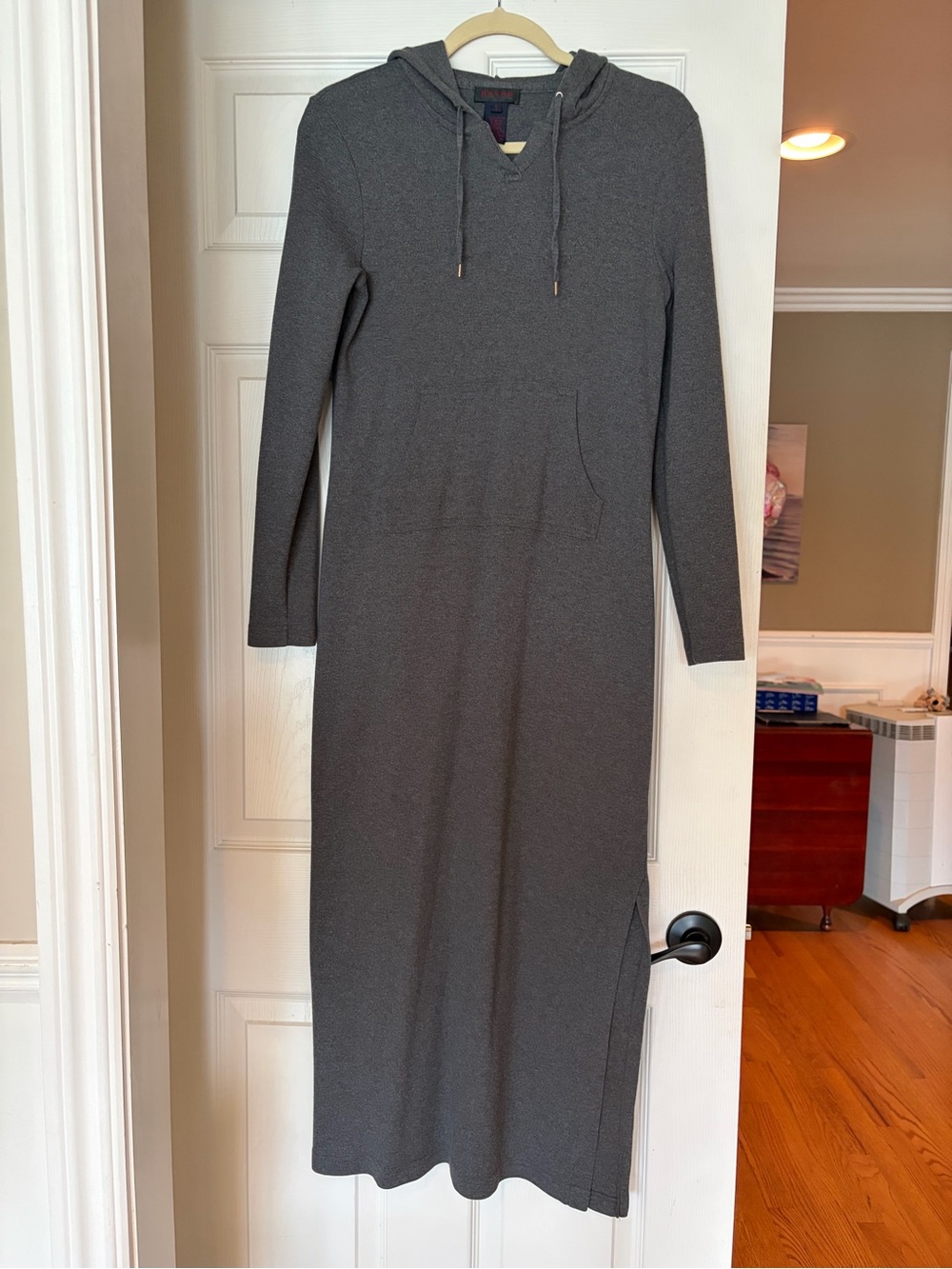 Ralph Lauren Charcoal Hooded Knit Maxi Dress